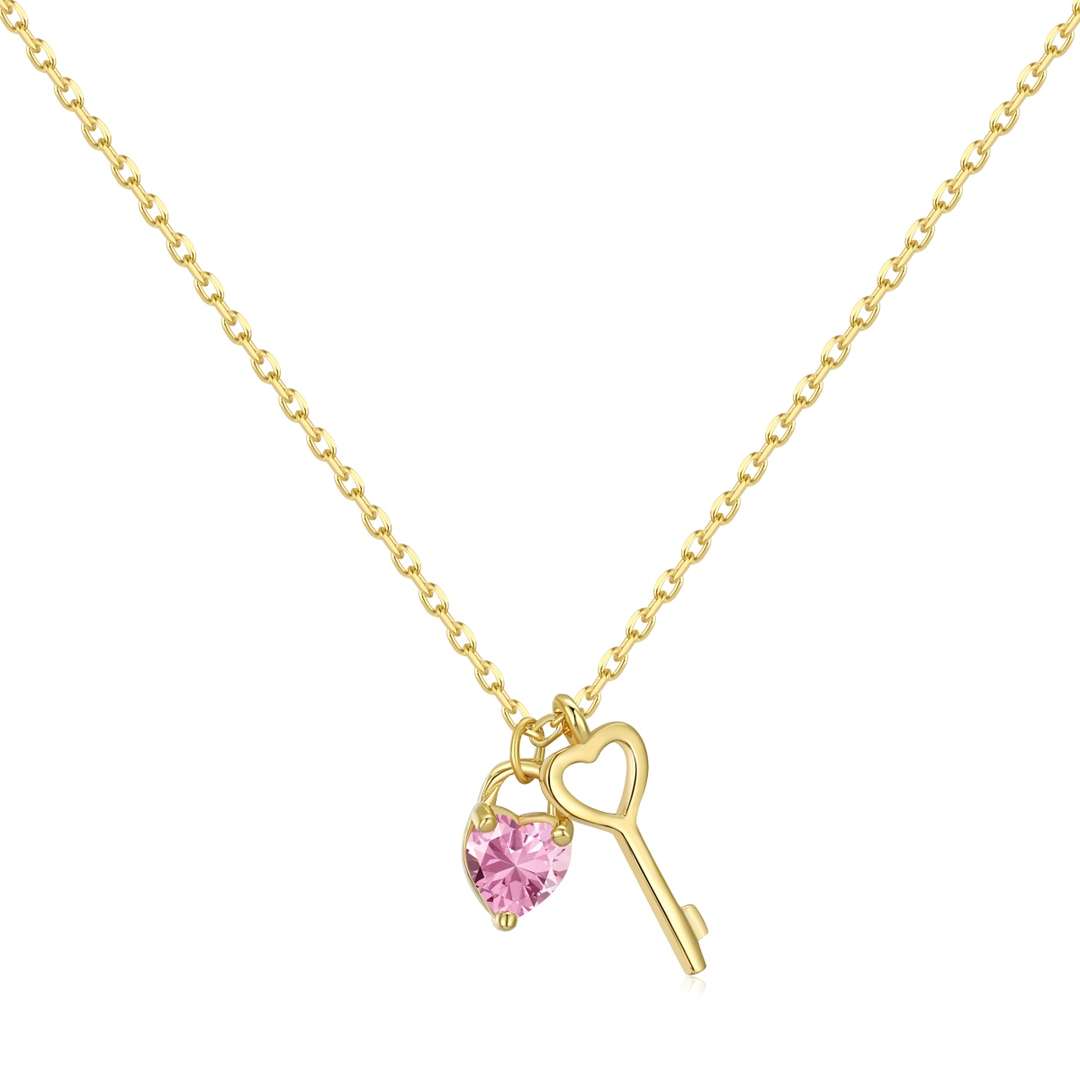 [Regalia Jewelry]Unique Heart Shape Key Pendent Necklace