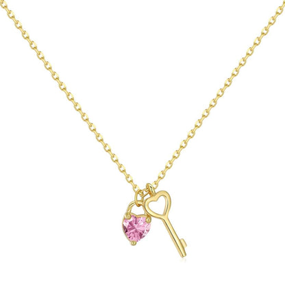 [Regalia Jewelry]Unique Heart Shape Key Pendent Necklace