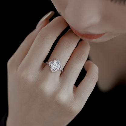 [Regalia Jewelry]Luxurious Eternity Flower Shape Banquet Ring
