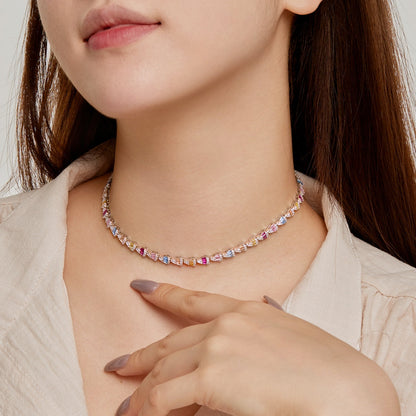 [Regalia Jewelry]Radiant Colorful Rainbow Necklace