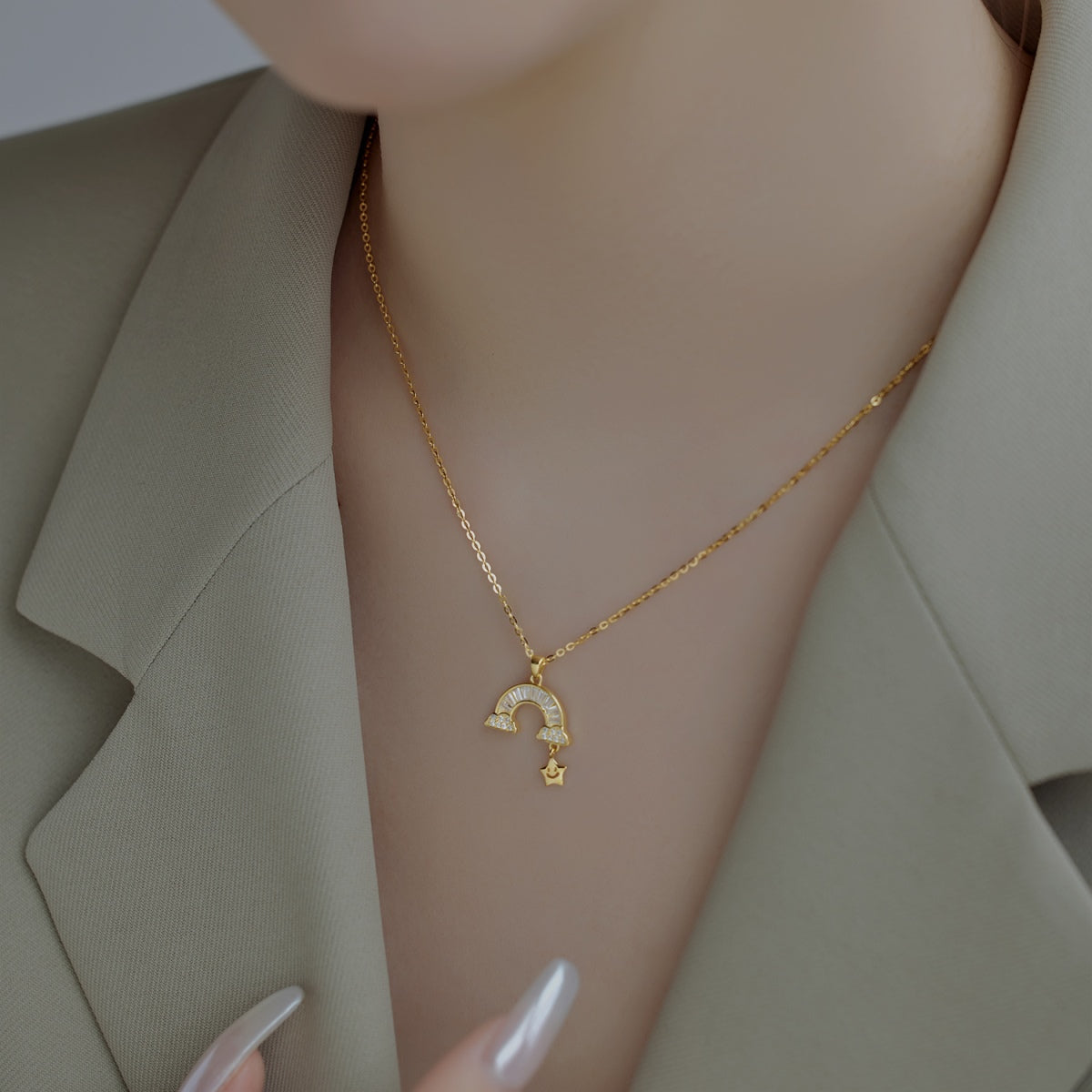 [Regalia Jewelry]Unique Rainbow Star Necklace