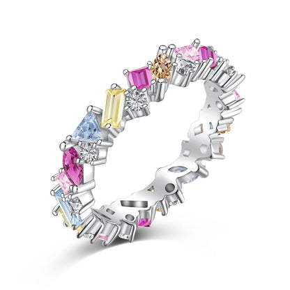 [Regalia Jewelry]Dazzling Polychromatic Multi cut Daily Ring