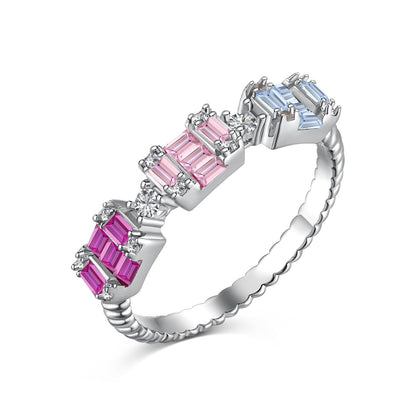 [Regalia Jewelry]Unique Colorful Emerald Cut Party Ring