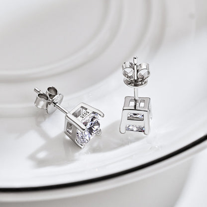 [Regalia Jewelry]1.0 Carat Radiant Princess Cut Wedding Earrings