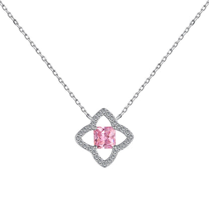 [Regalia Jewelry]Exquisite Flower Shape Princess Cut Necklace