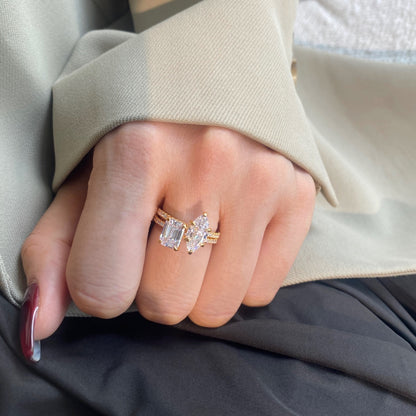 [Regalia Jewelry]2.0 Carat Scintillating Ornate Radiant Cut Party Ring