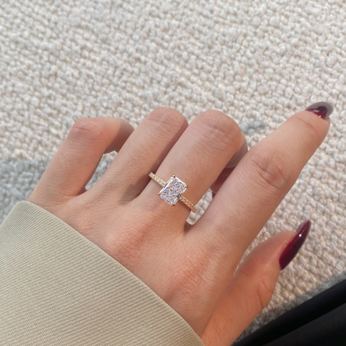[Regalia Jewelry]2.0 Carat Dazzling Sparkling Radiant Cut Party Ring