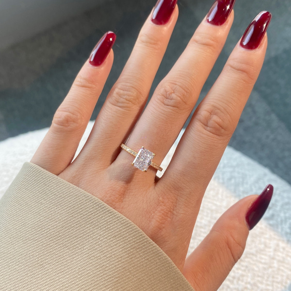 [Regalia Jewelry]2.0 Carat Dazzling Sparkling Radiant Cut Party Ring