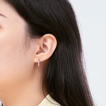 [Regalia Jewelry]Radiant Colorful Round Cut Earrings