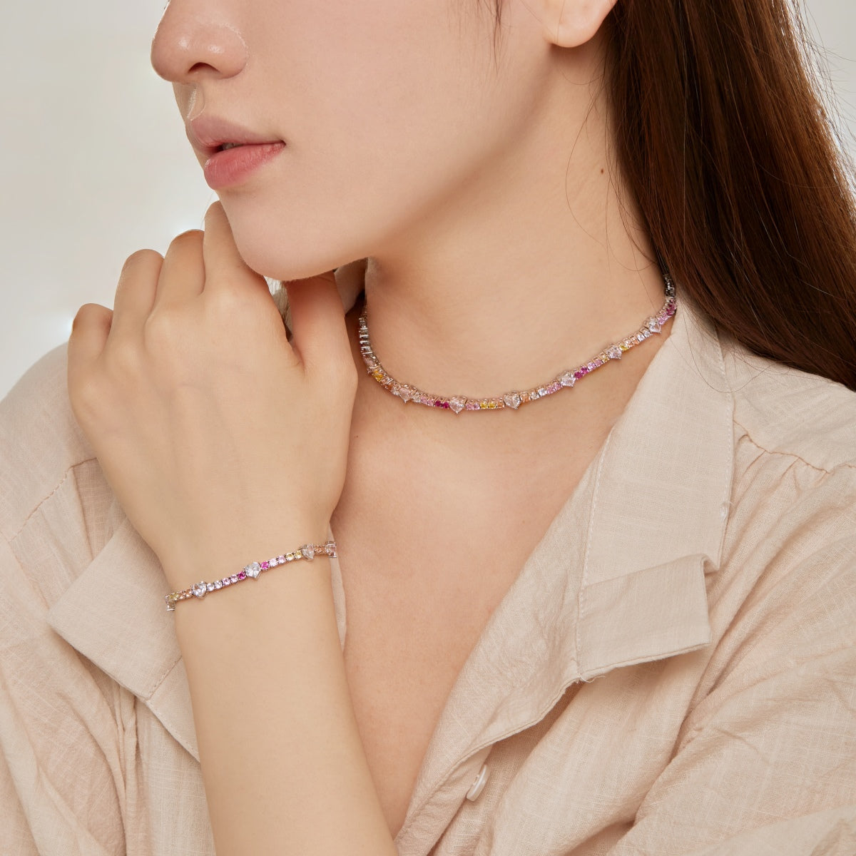 [Regalia Jewelry]Delicate Romantic Heart Shape Lover Bracelet
