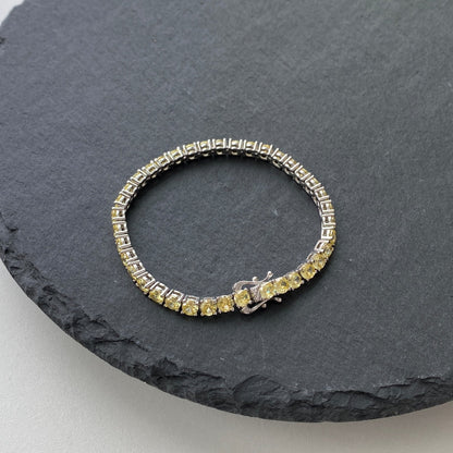 [Regalia Jewelry]Ornate Dazzling Round Cut Tennis Bracelet