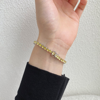 [Regalia Jewelry]Ornate Dazzling Round Cut Tennis Bracelet