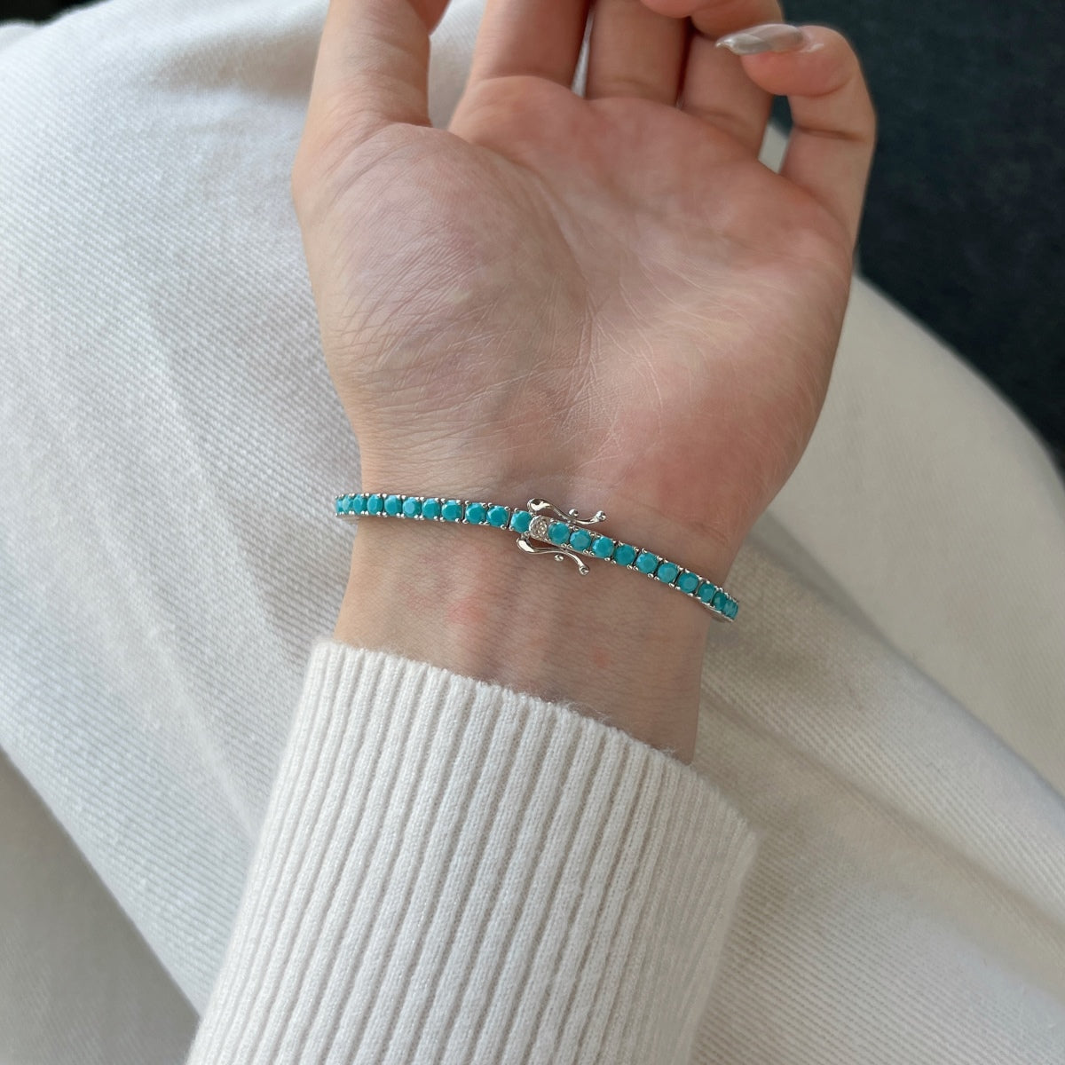 [Regalia Jewelry]Dainty Charming Round Cut Tennis Bracelet