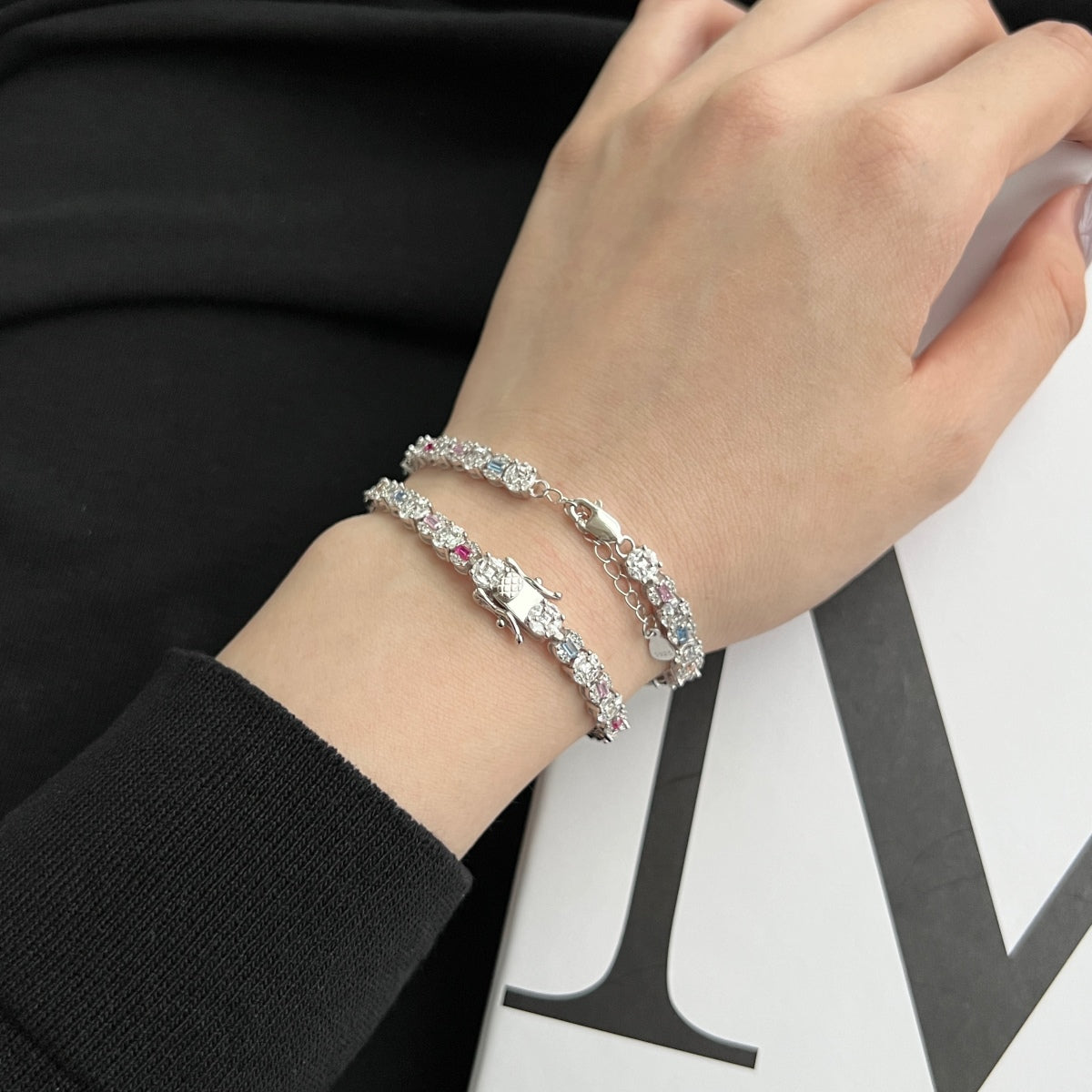 [Regalia Jewelry]Dazzling Radiant Multi Cut Daily Bracelet