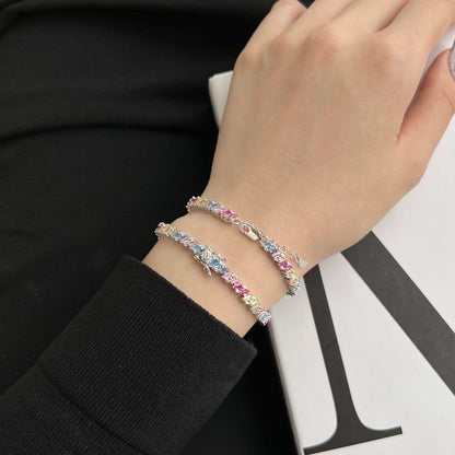 [Regalia Jewelry]Ornate Sparkling Multi Cut Party Bracelet