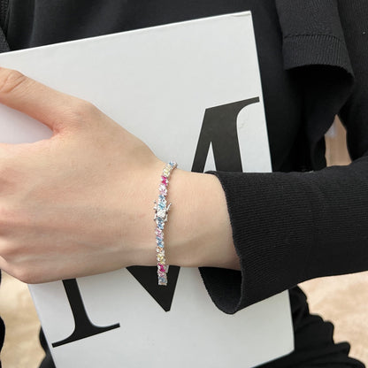 [Regalia Jewelry]Ornate Sparkling Multi Cut Party Bracelet