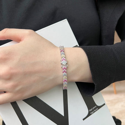[Regalia Jewelry]Ornate Sparkling Round Cut Party Bracelet