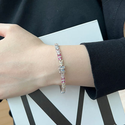 [Regalia Jewelry]Radiant Colorful Emerald Cut Party Bracelet