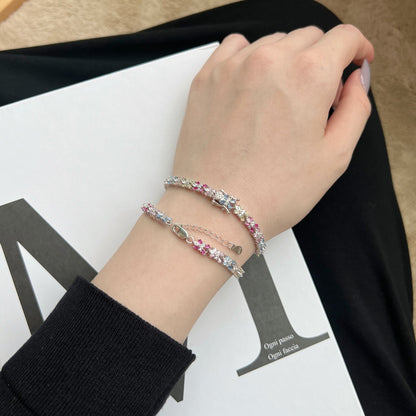 [Regalia Jewelry]Radiant Colorful Emerald Cut Party Bracelet