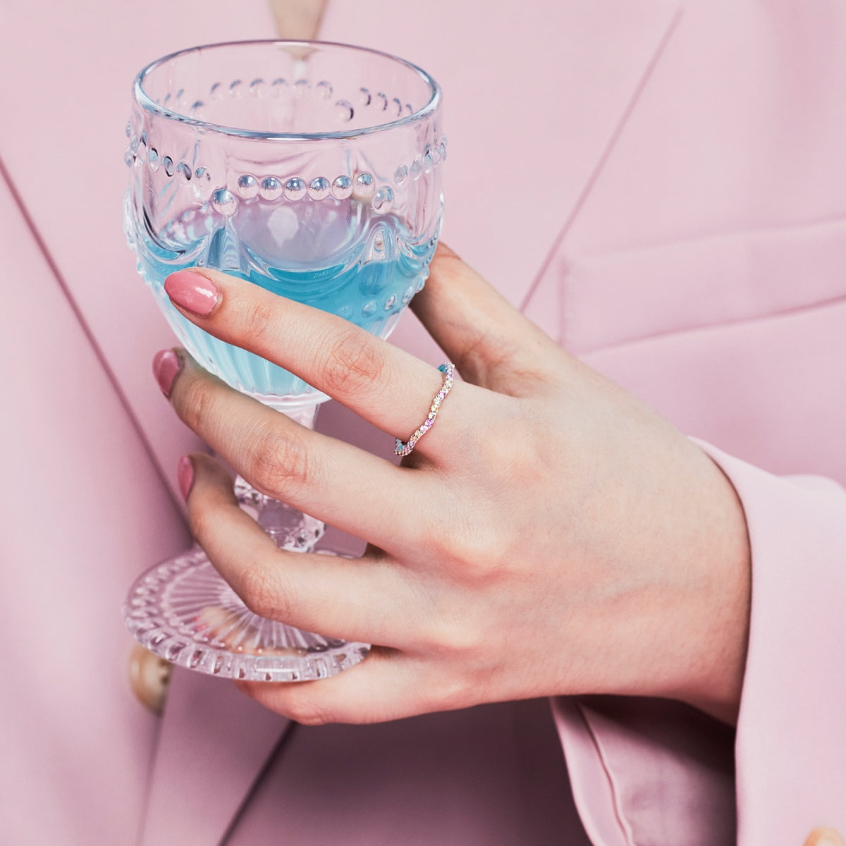 [Regalia Jewelry]Dainty Colorful Round Cut Party Ring