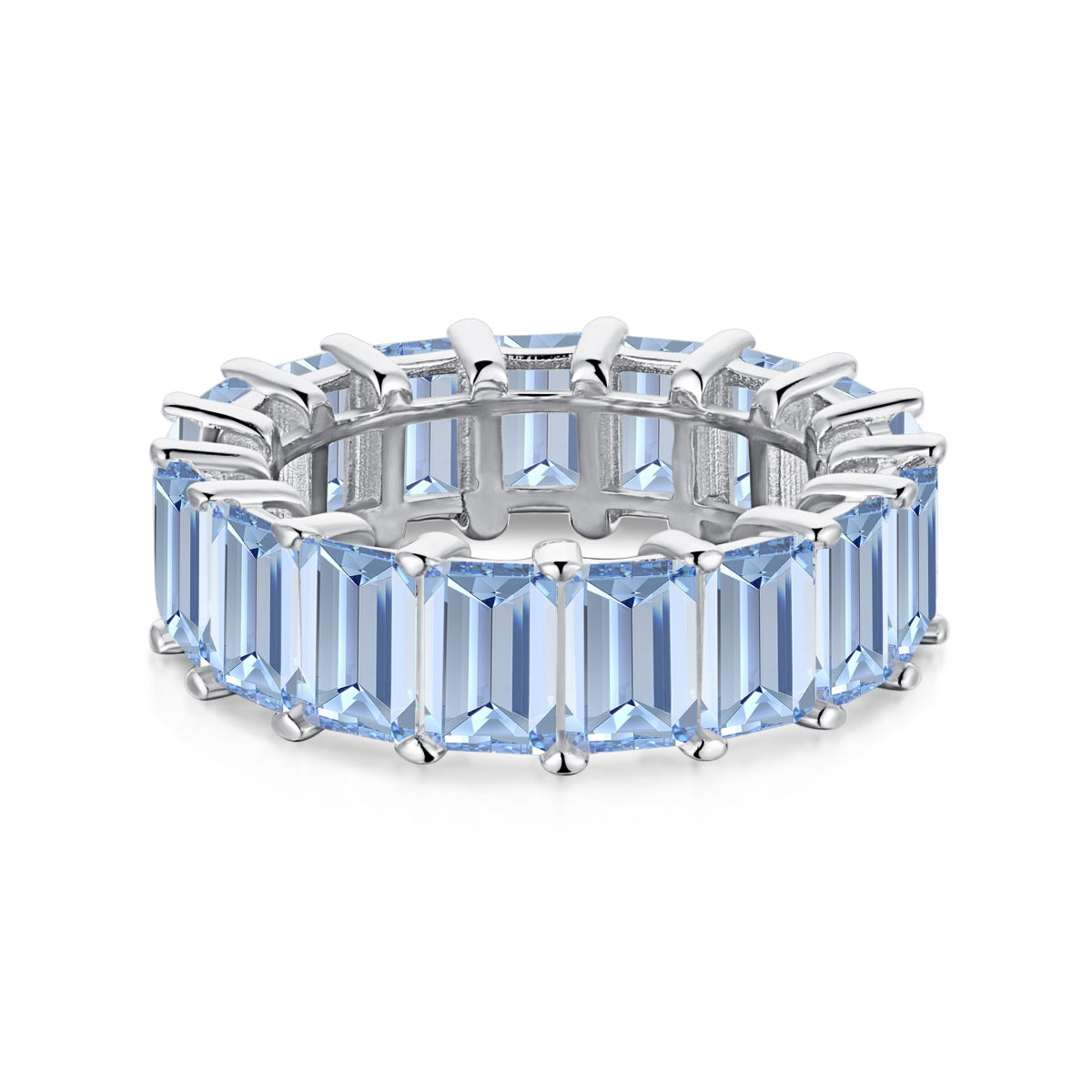[Regalia Jewelry]0.75 Carat Elegant Emerald Cut Tennis Ring