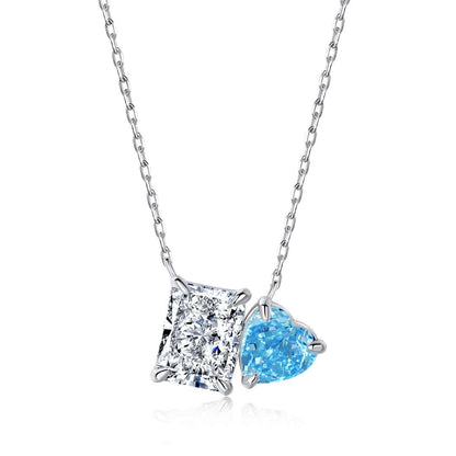[Regalia Jewelry]Dazzling Square & Heart Shape Necklace