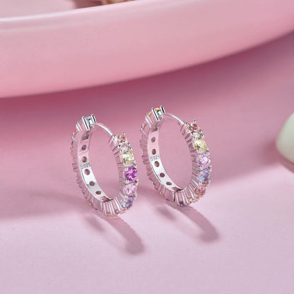 [Regalia Jewelry]Radiant Colorful Round Cut Earrings