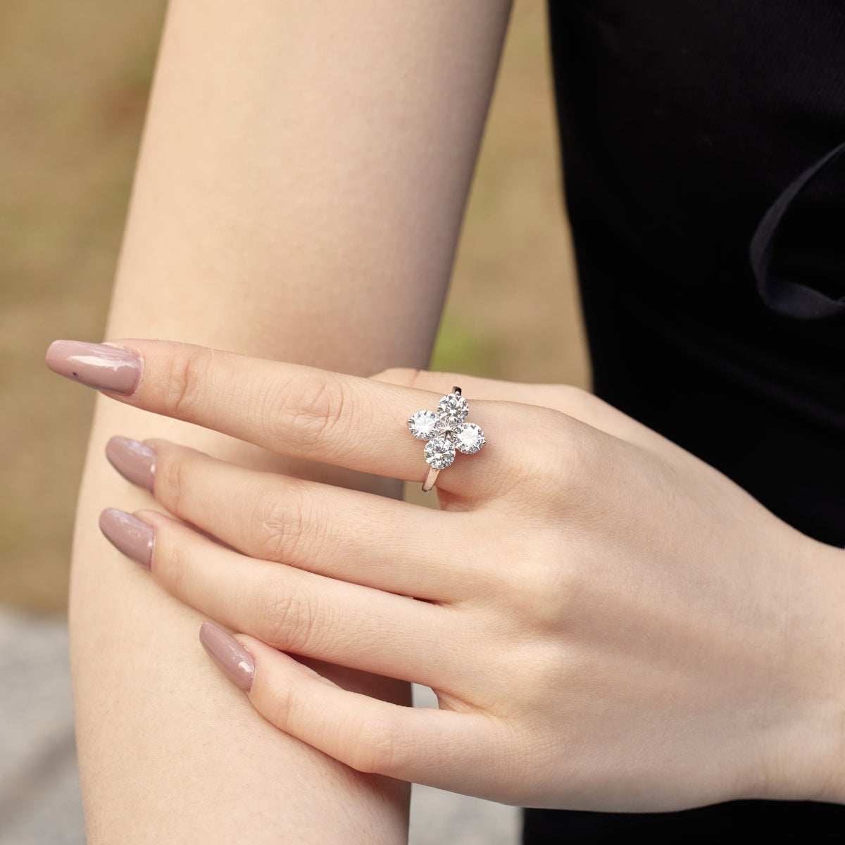 [Regalia Jewelry]Four-Leaf Clover Eight-Pointed Star Ring