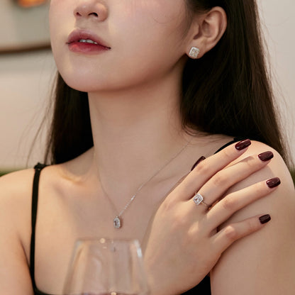[Regalia Jewelry]1.0 Carat Luxurious Dainty Emerald Cut Daily Earrings