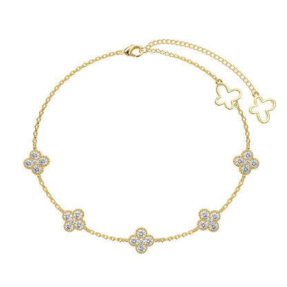 [Regalia Jewelry]Four-Leaf Clover Hollow Butterfly Bracelet