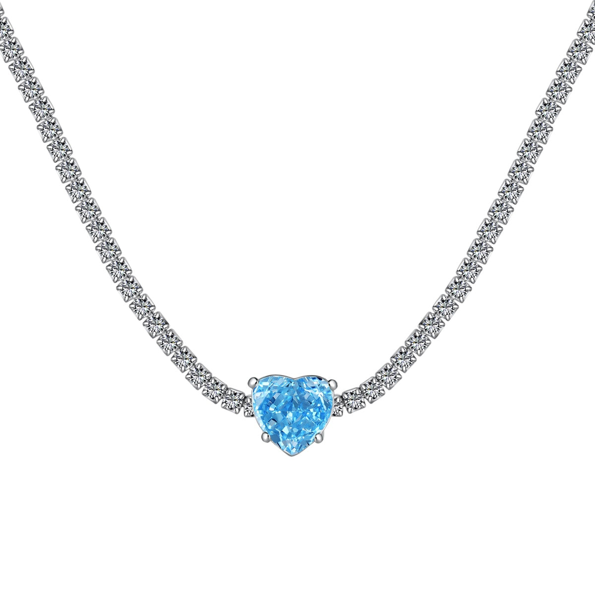 [Lumi Jewelry]2.0 Carat Sparkling Tennis Heart Cut Necklace