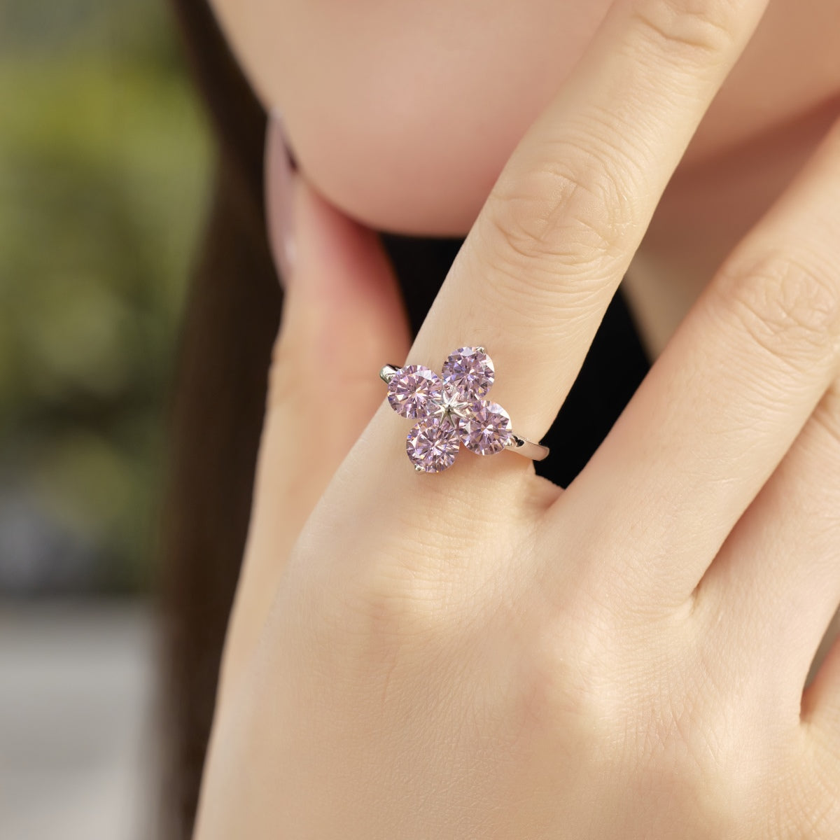 [Regalia Jewelry]Four-Leaf Clover Eight-Pointed Star Ring