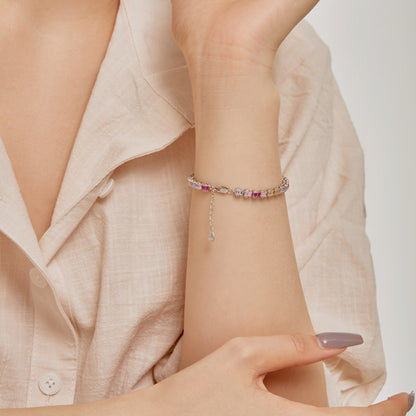 [Regalia Jewelry]Delicate Colorful Emerald Cut Party Bracelet