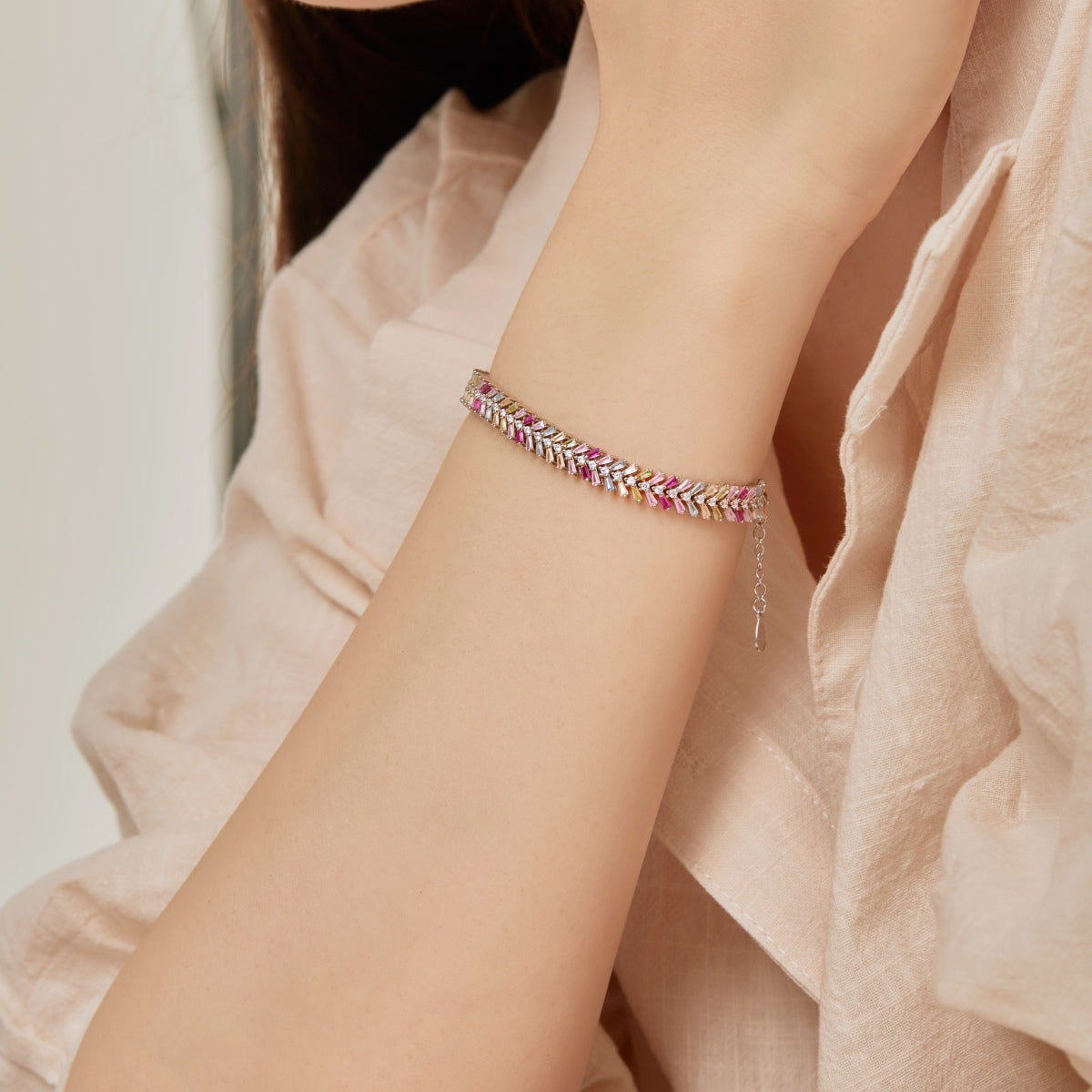 [Regalia Jewelry]Dainty Radiant Emerald Cut Daily Bracelet