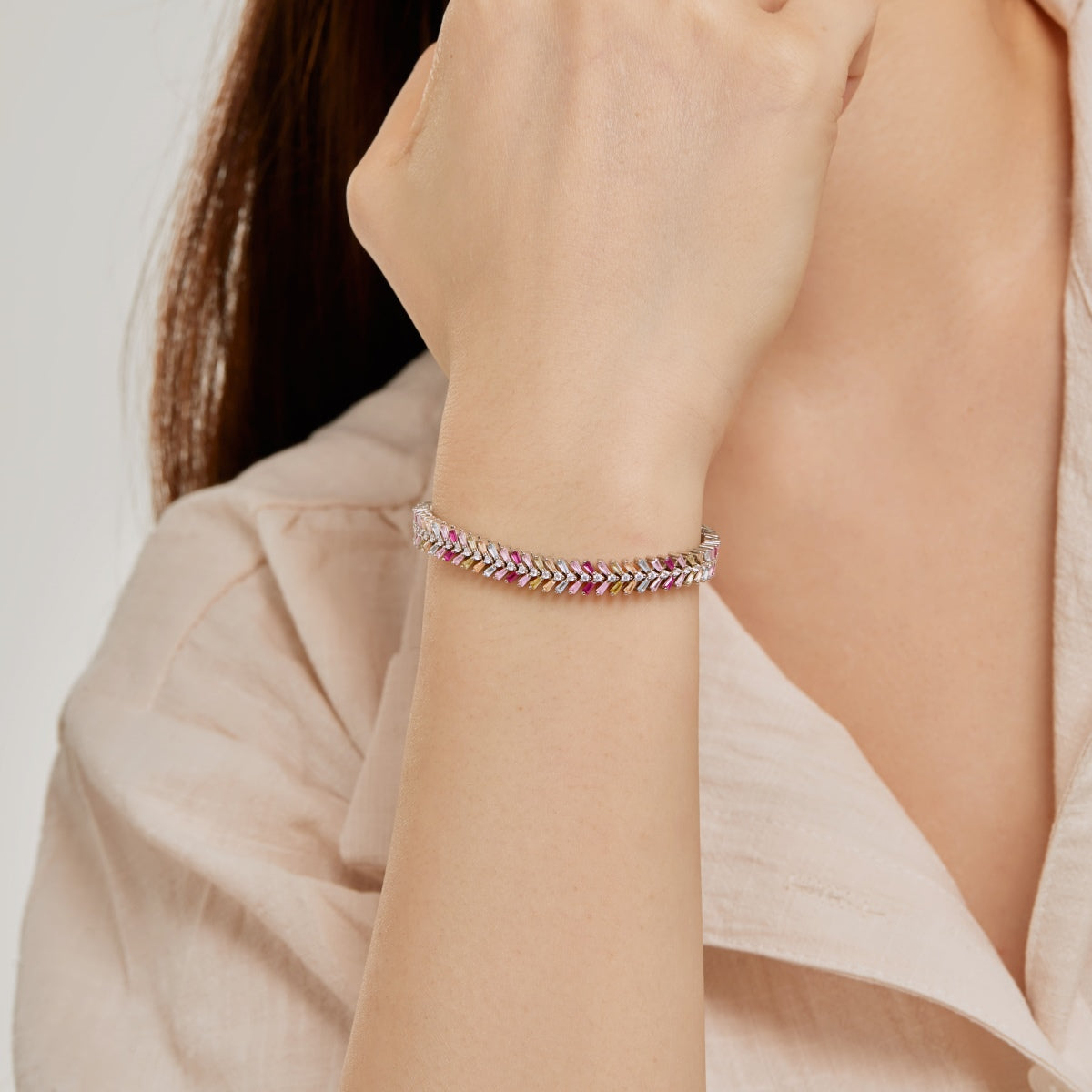[Regalia Jewelry]Dainty Radiant Emerald Cut Daily Bracelet