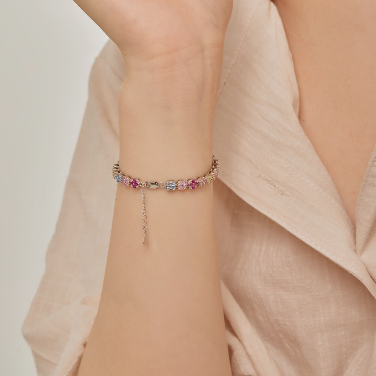 [Regalia Jewelry]Delicate Colorful Emerald Cut Daily Bracelet