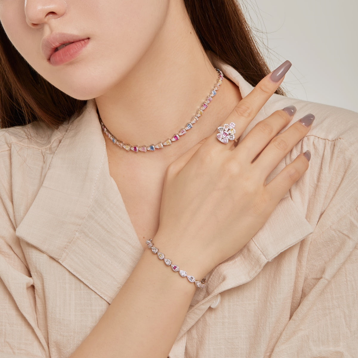 [Regalia Jewelry]0.25 Carat Radiant Water Drop Shape Daily Bracelet
