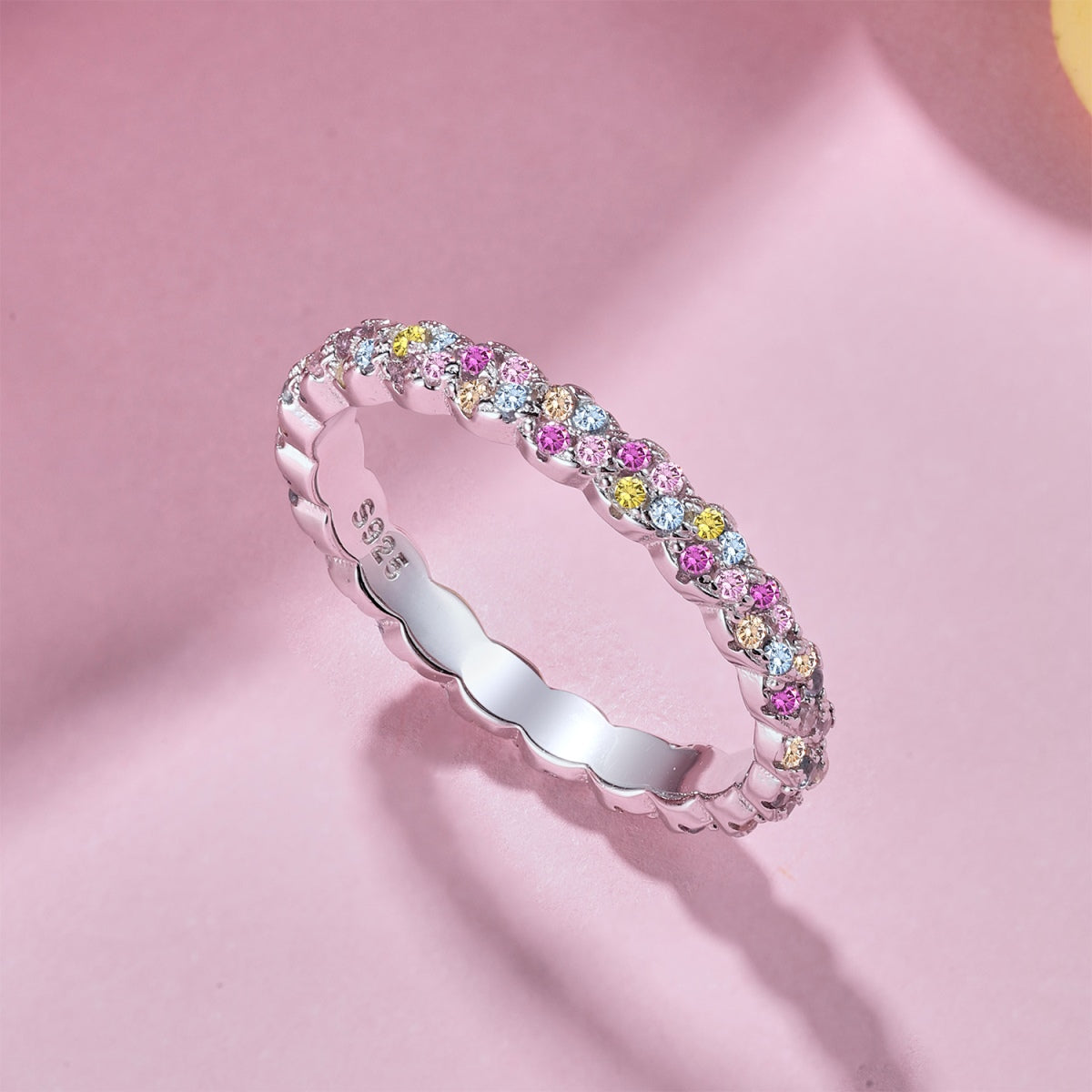 [Regalia Jewelry]Dainty Ebullient Round Cut Daily Ring