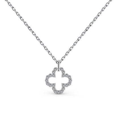 [Regalia Jewelry]Four-Leaf Clover Hollow Design Exquisite Necklace