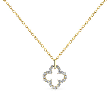 [Regalia Jewelry]Four-Leaf Clover Hollow Design Exquisite Necklace