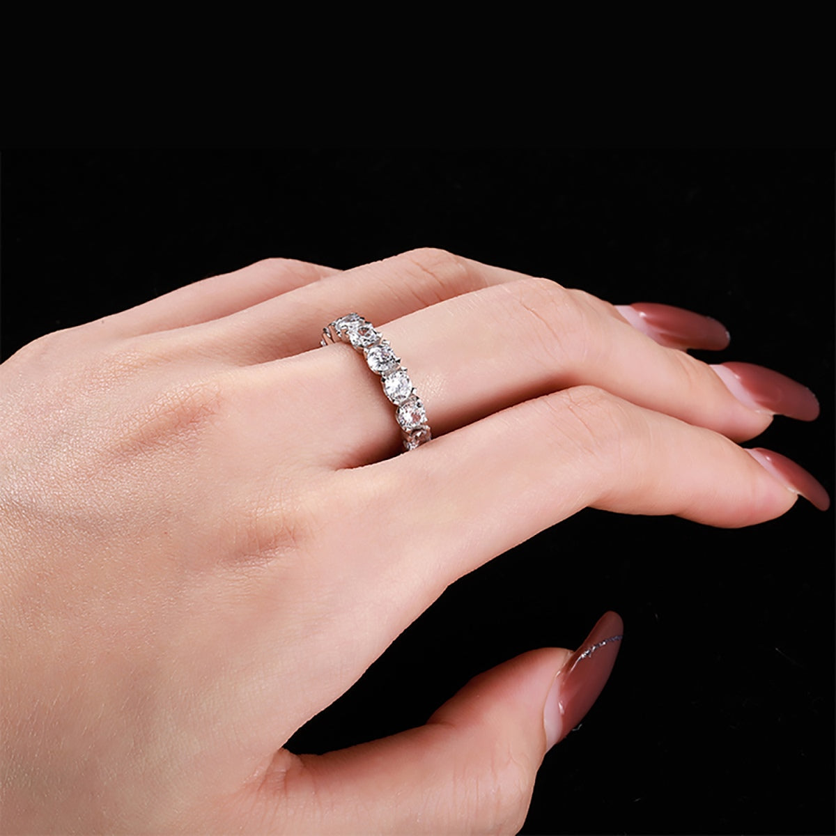 [Regalia Jewelry]Eternity Round Cut Tennis Ring