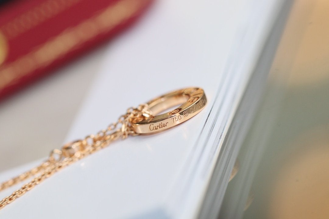 [Regalia Jewelry]LOVE NECKLACE ADJUSTABLE ROSE GOLD 2 DIAMOND