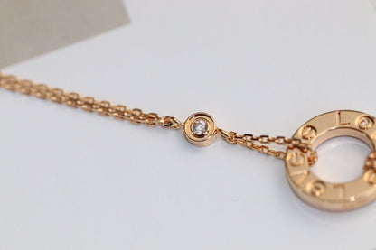 [Regalia Jewelry]LOVE NECKLACE ADJUSTABLE ROSE GOLD 2 DIAMOND