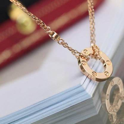 [Regalia Jewelry]LOVE NECKLACE ADJUSTABLE ROSE GOLD 2 DIAMOND