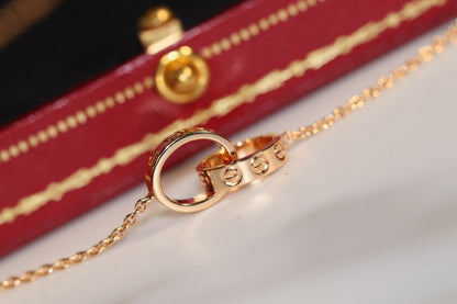 [Regalia Jewelry]LOVE NECKLACE PINK GOLD AND SILVER