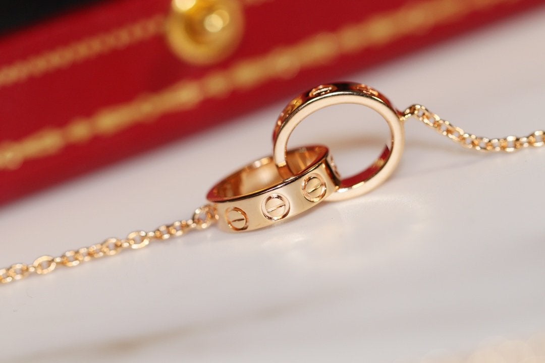 [Regalia Jewelry]LOVE NECKLACE PINK GOLD AND SILVER