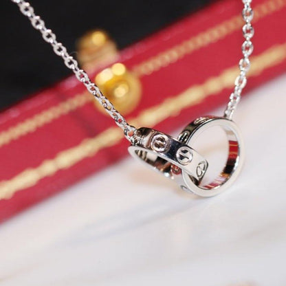 [Regalia Jewelry]LOVE NECKLACE PINK GOLD AND SILVER