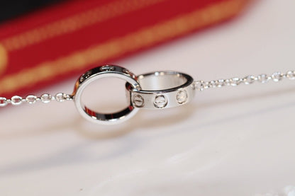 [Regalia Jewelry]LOVE NECKLACE PINK GOLD AND SILVER