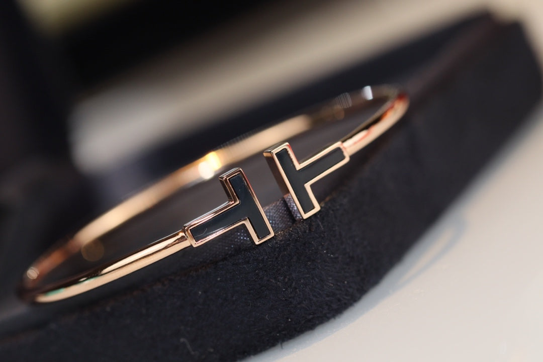 [Regalia Jewels]T BRACELET 1.8MM ONYX PINK GOLD