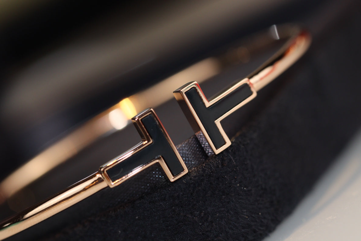 [Regalia Jewels]T BRACELET 1.8MM ONYX PINK GOLD